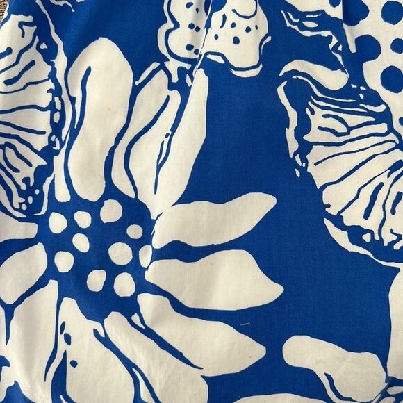 Lilly Pulitzer Strapless Blue and White Floral Mini Dress Size 6 - Picture 13 of 14